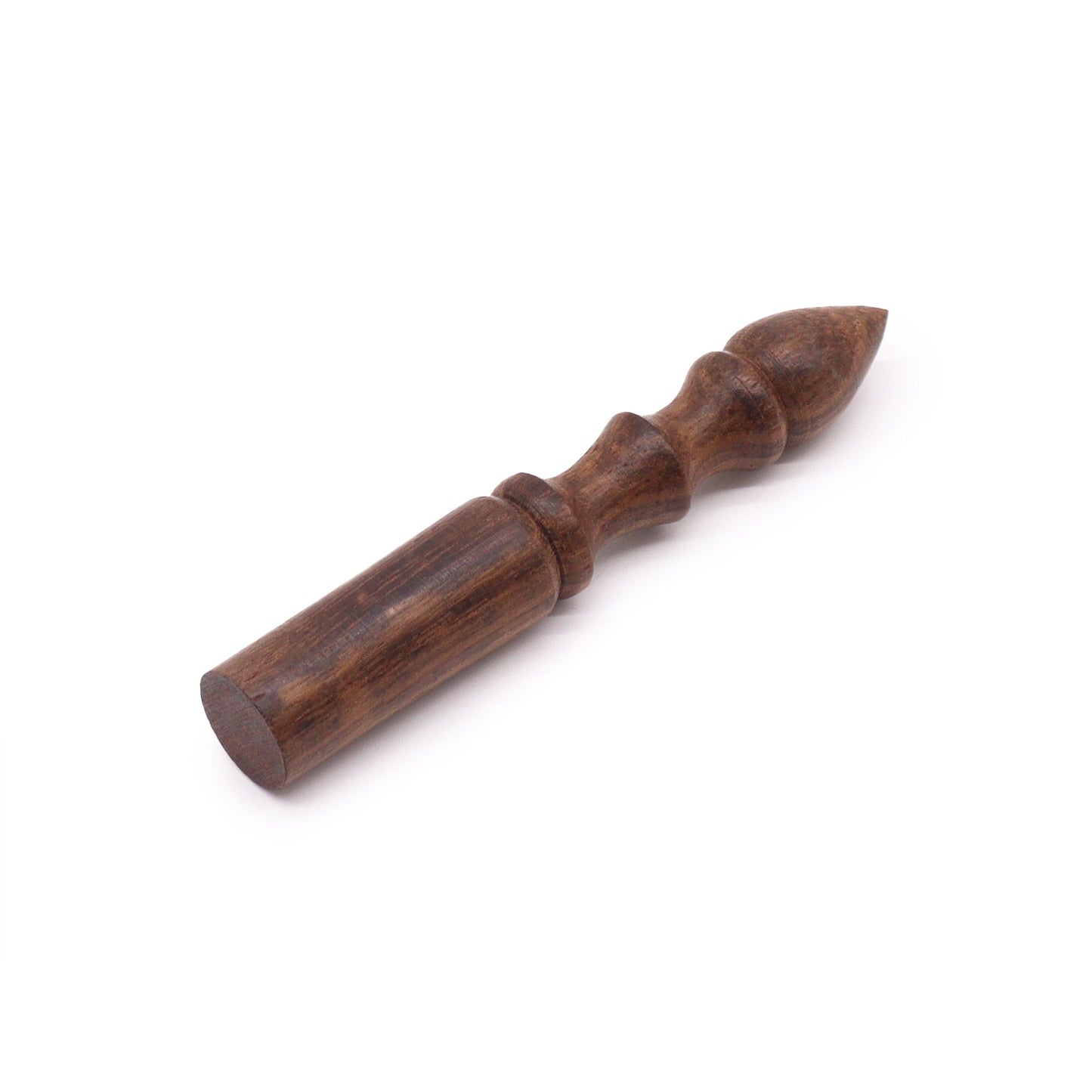 Small 12cm wooden singing bowl striker with a smooth shaped handle for easy grip.