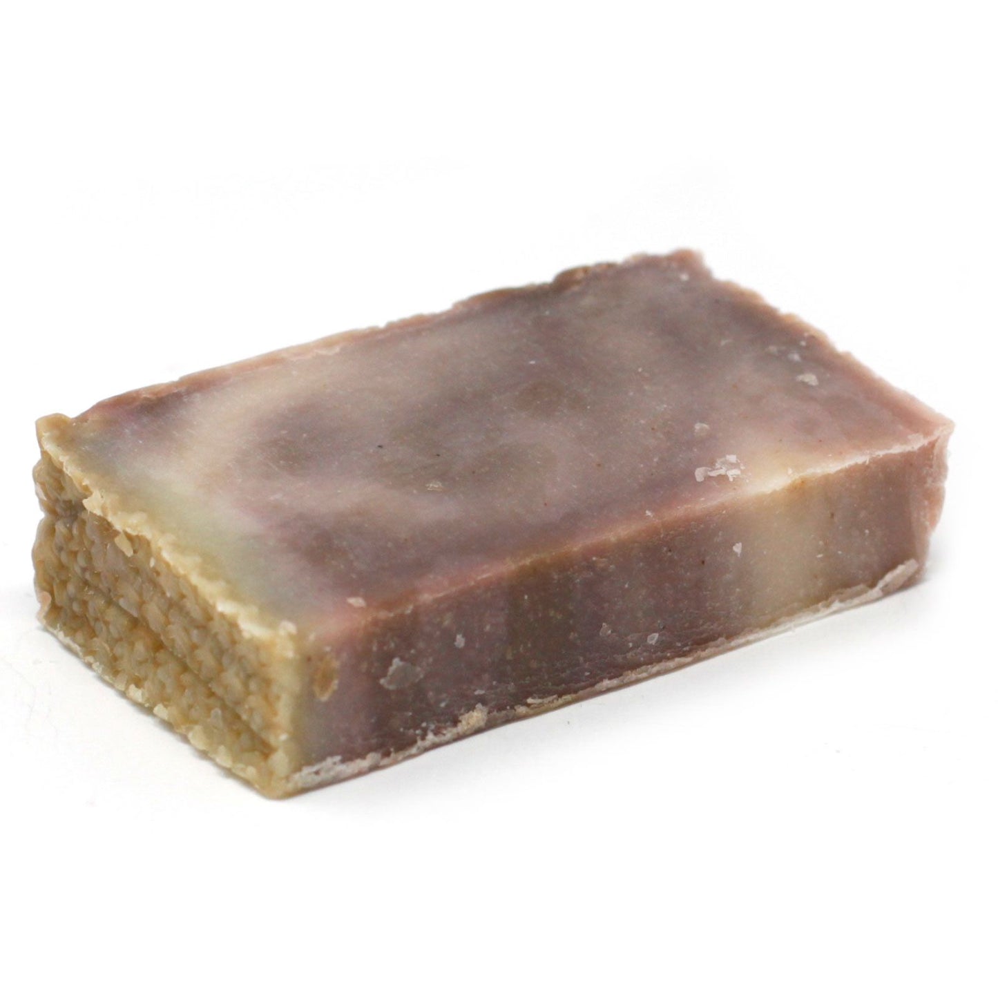 Hand-cut textured artisan olive oil soap slice infused with natural propolis.