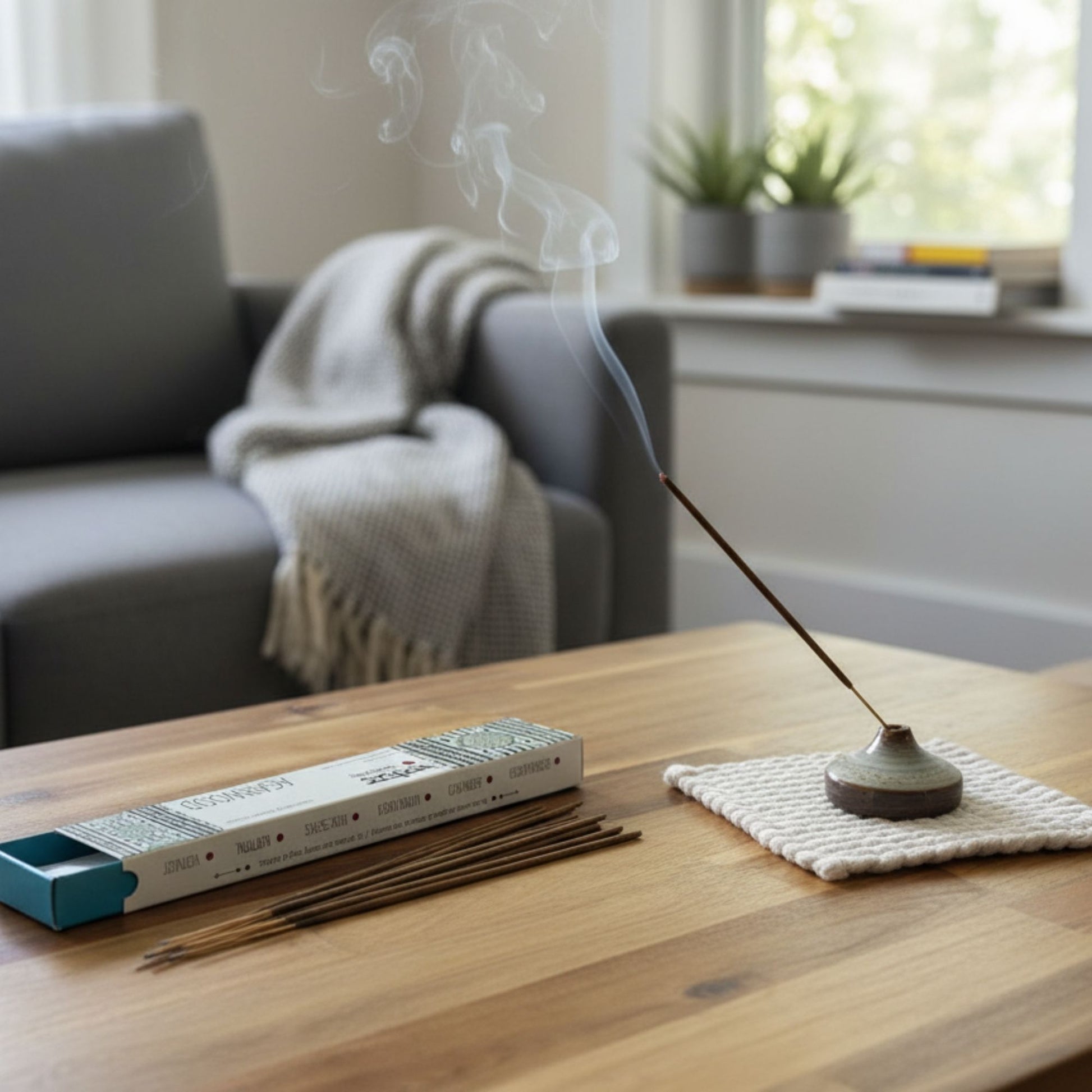 Hand-rolled agarwood incense sticks showing a natural woody texture and premium finish.