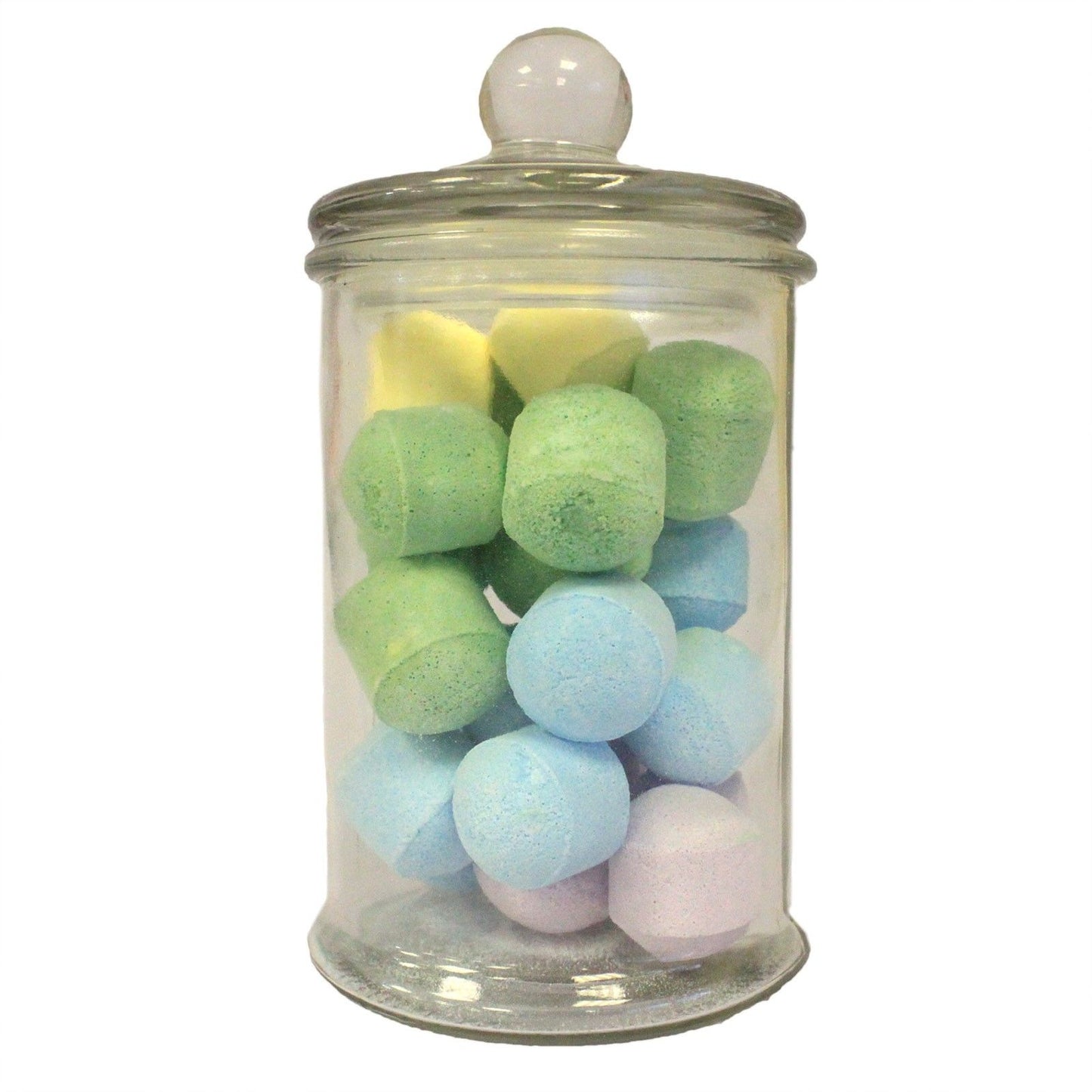 Large classic clear glass jar with a lid, perfect for storing sweets, bathroom essentials, or homemade preserves.