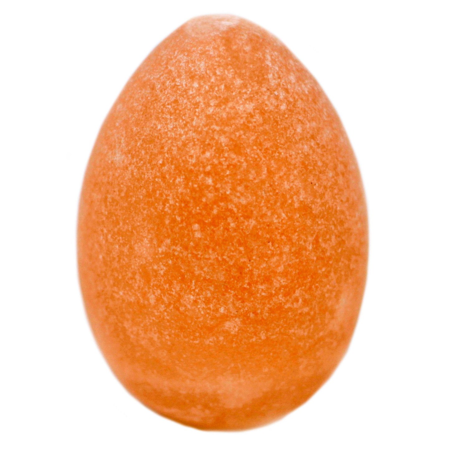 Smooth, egg-shaped pink Himalayan salt deodorant stone with a natural crystalline texture.