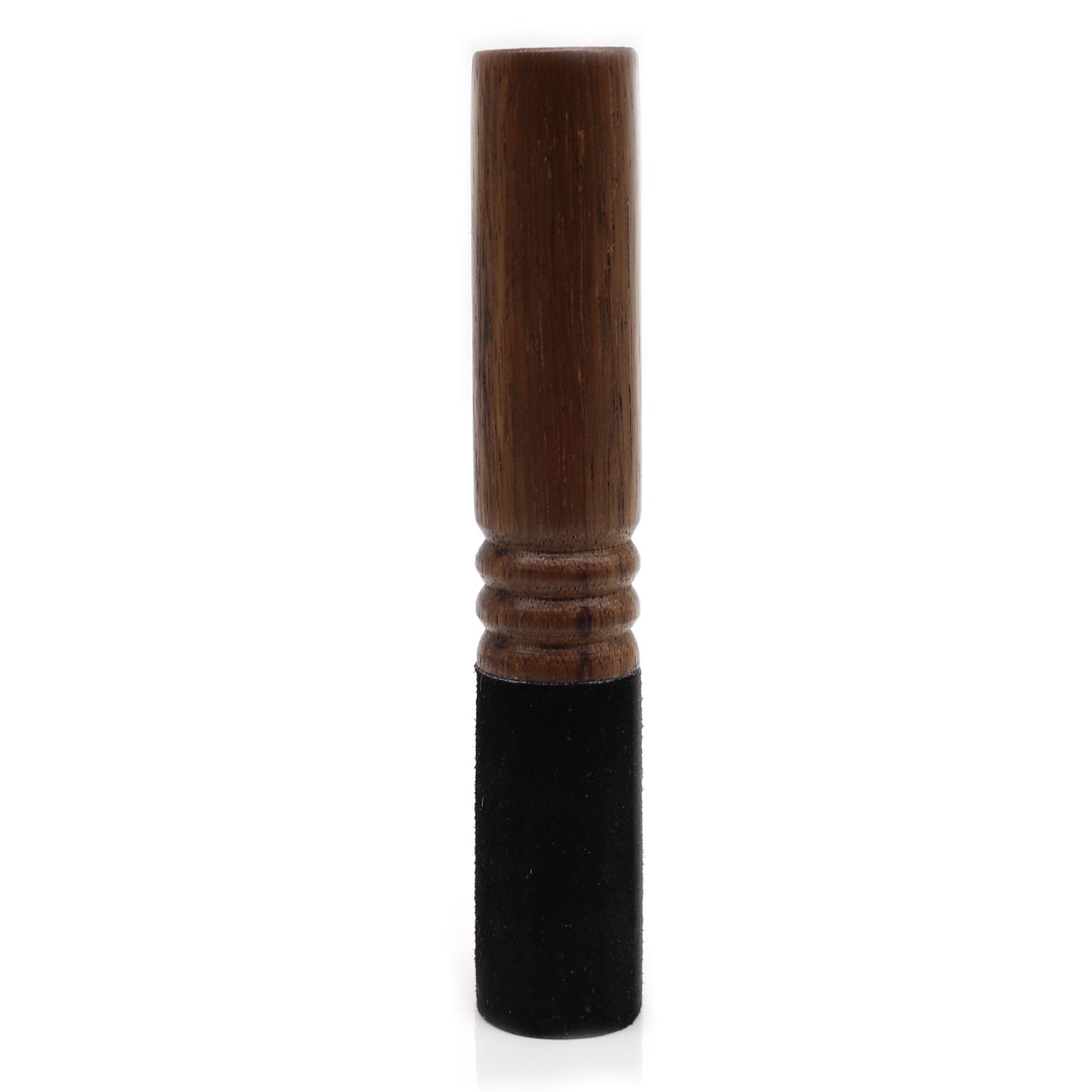 A smooth, classic 13cm wooden stick designed as a striker for singing bowls and gongs.
