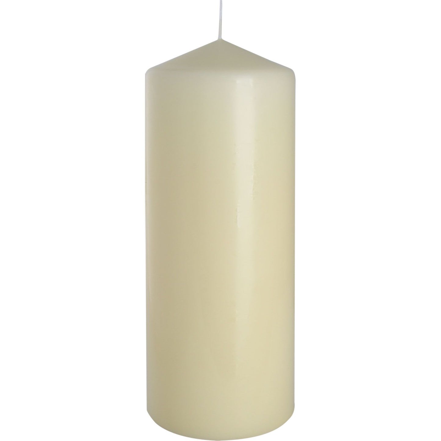 Large ivory pillar candle standing 200mm tall with a smooth finish, ideal for home decor and spiritual rituals.
