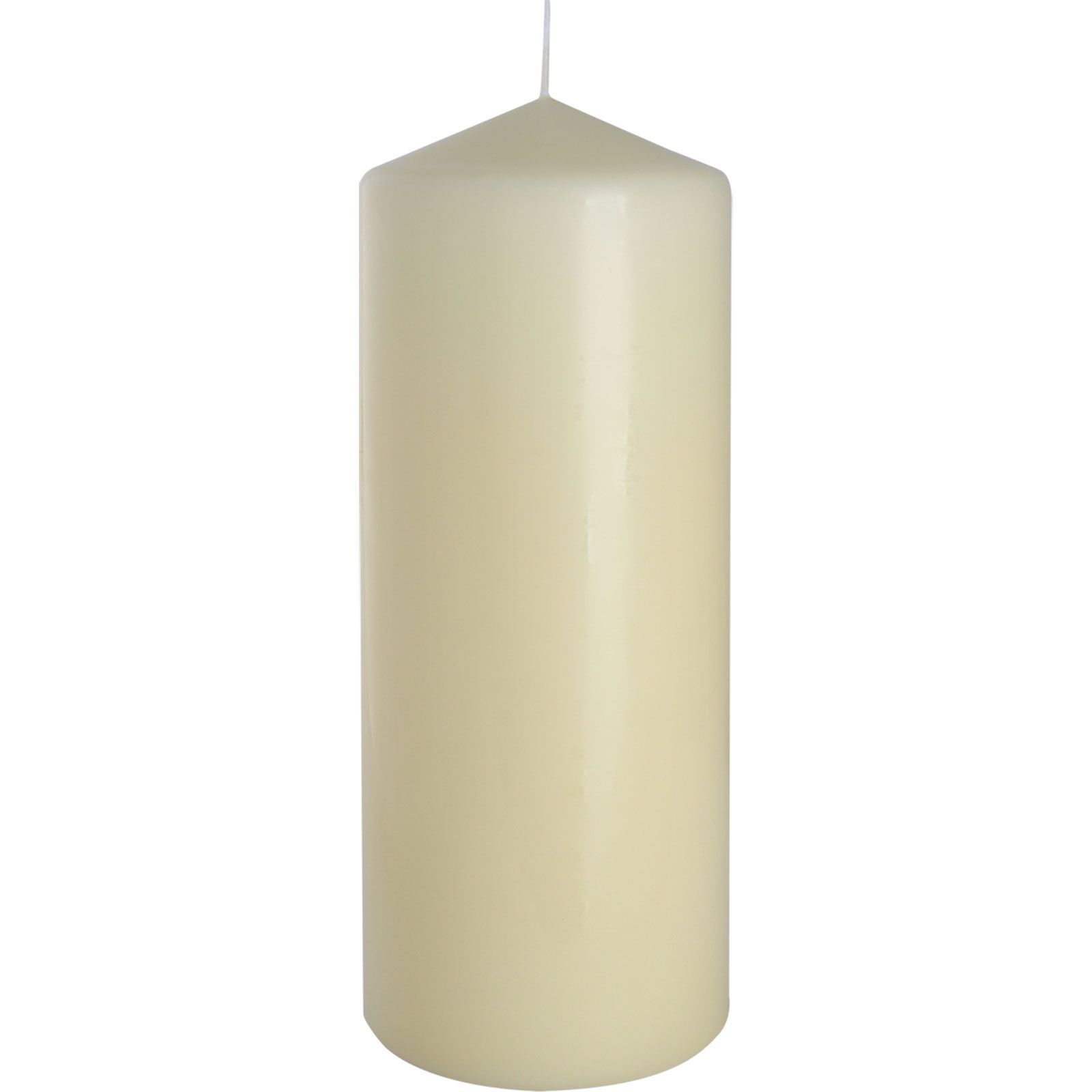 Large ivory pillar candle standing 200mm tall with a smooth finish, ideal for home decor and spiritual rituals.