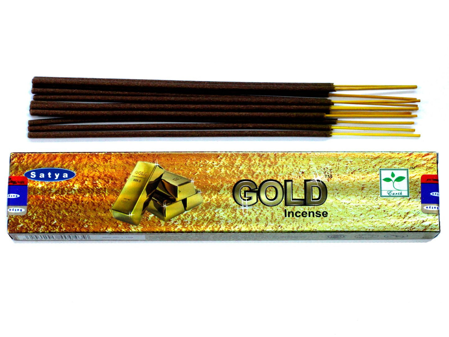 Hand rolled incense sticks in a decorative gold-themed box, perfect for home fragrance and meditation.
