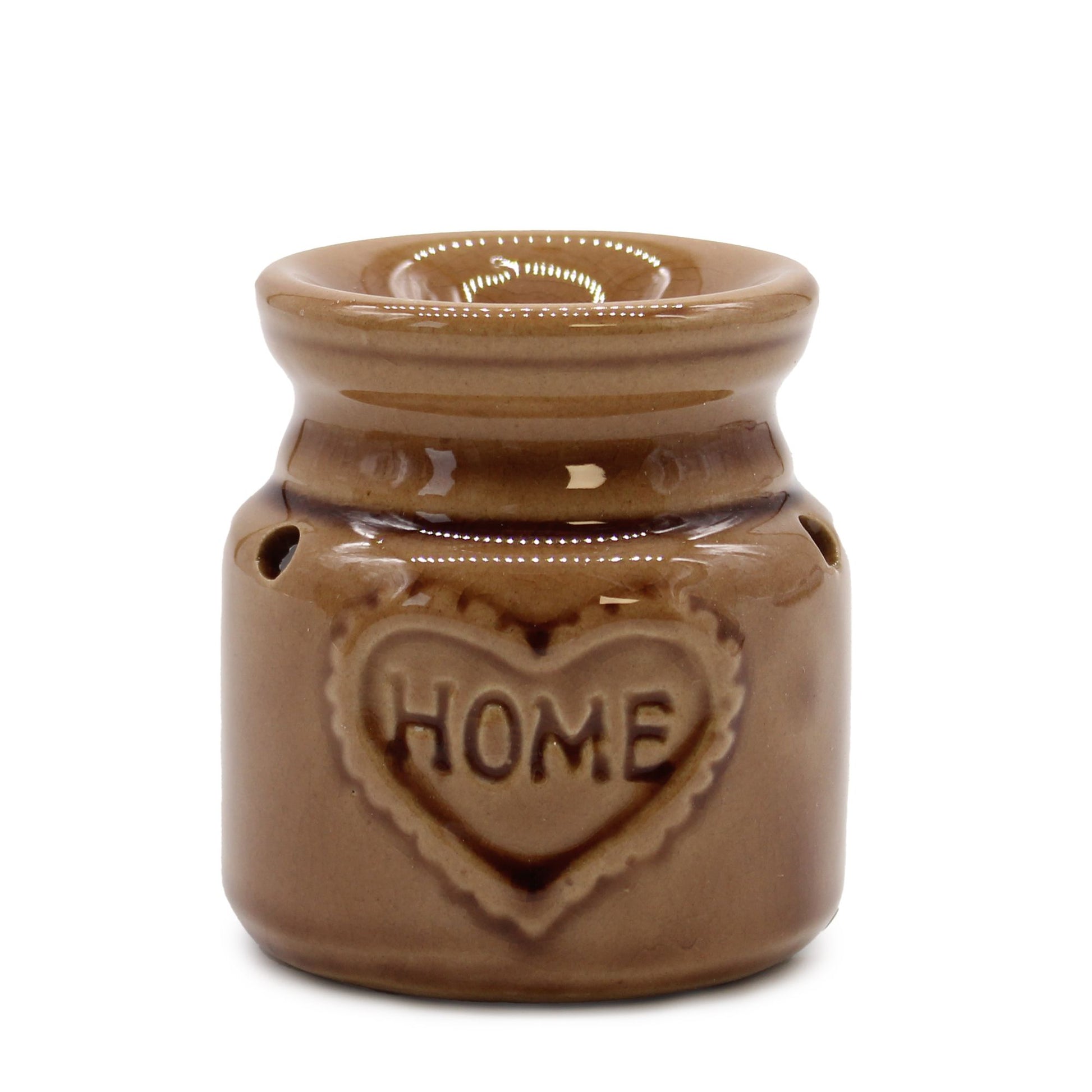 Elegant colourful ceramic oil burner with a decorative cut-out design for wax melts and fragrance oils.