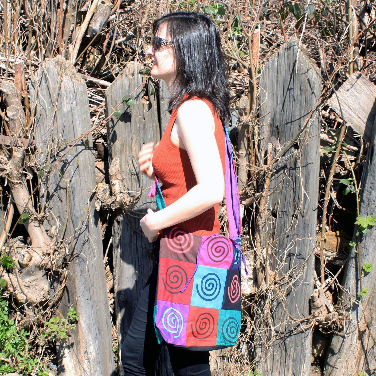 Cotton Patch Sling Bags - Spiral