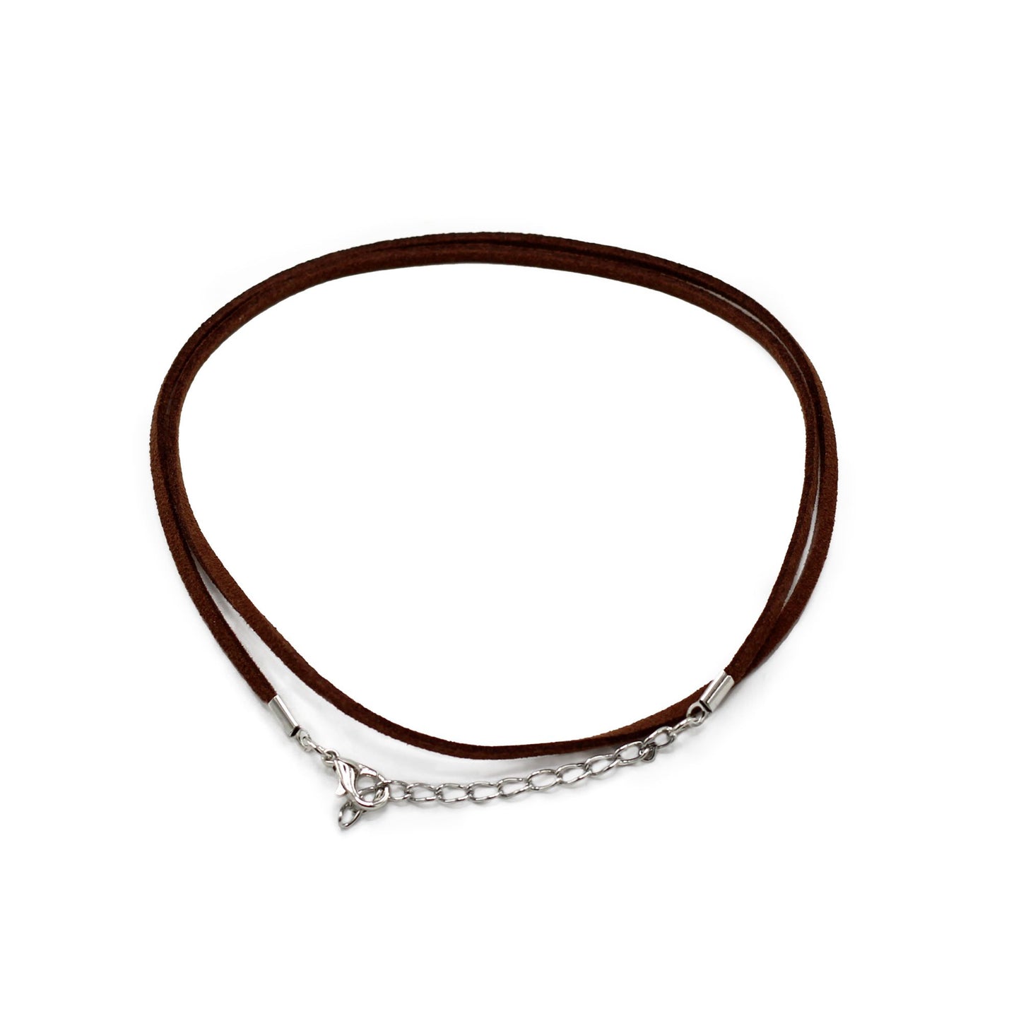 Close-up of a 2.5mm dark brown faux leather pendant cord with a smooth texture for jewellery making.