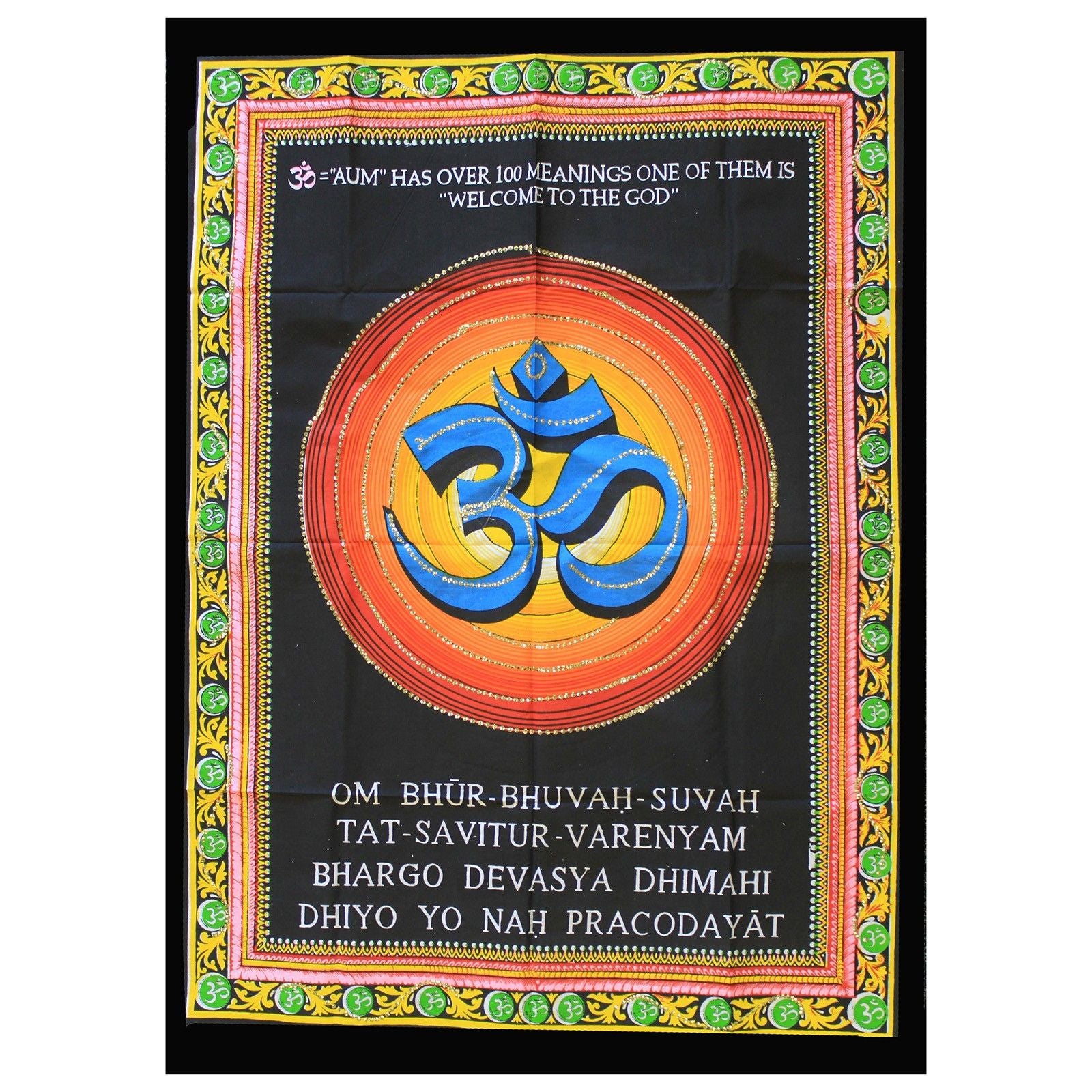 Intricate Indian wall art featuring the sacred Om symbol in a traditional decorative style.