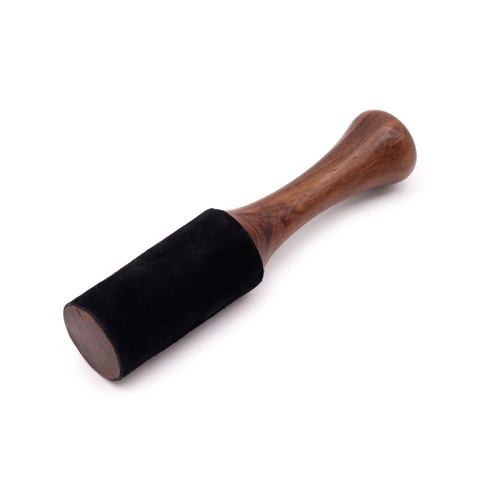 Large classic wooden striker stick for singing bowls and gongs measuring nineteen by four centimetres.