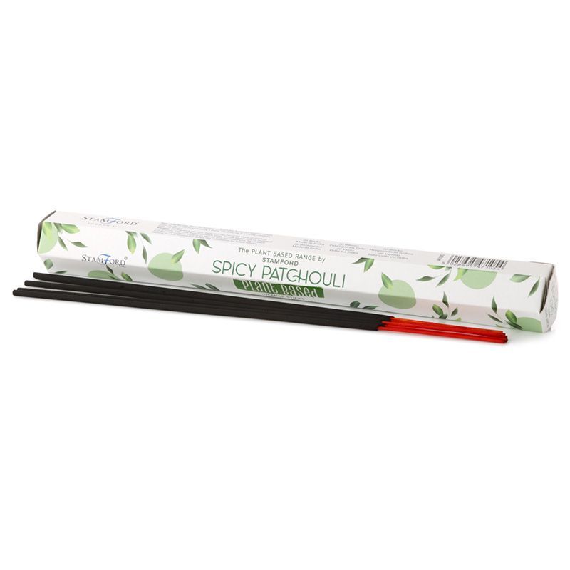 Handcrafted plant-based incense sticks with a rich, earthy spicy patchouli scent for home fragrance.