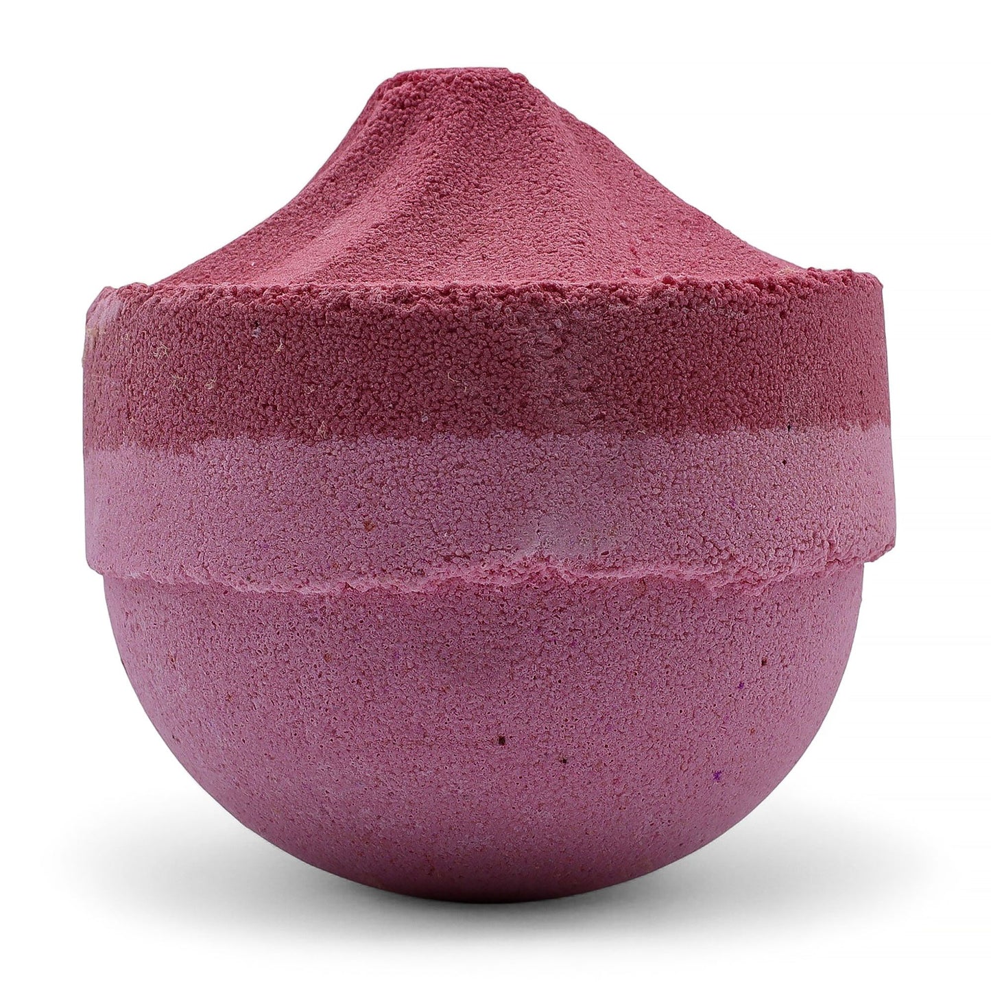 Large vibrant pink and blue fizzy jumbo bath bomb with a textured surface.