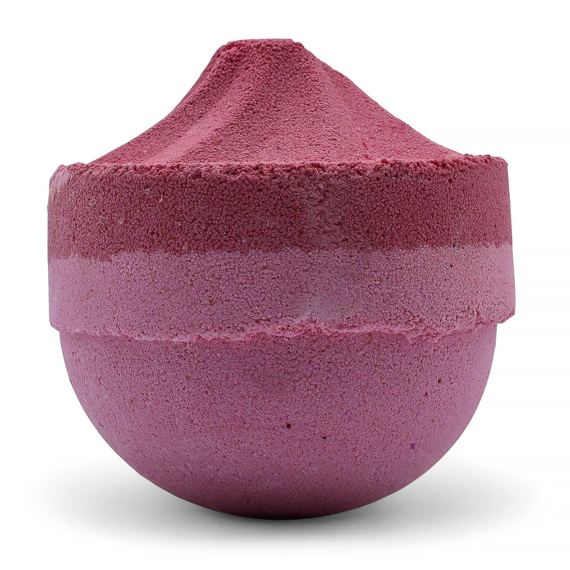 Large vibrant pink and blue fizzy jumbo bath bomb with a textured surface.