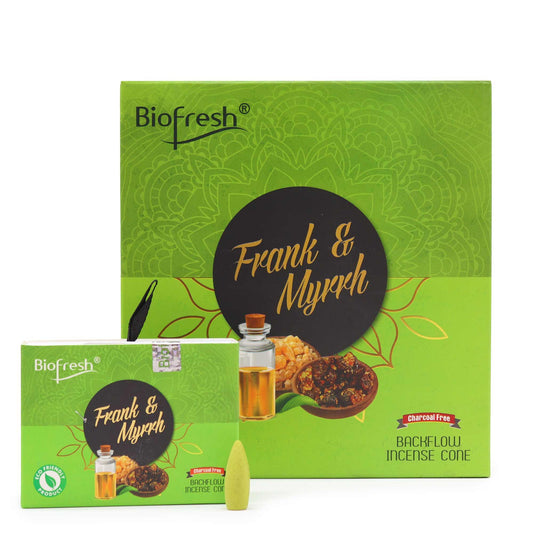 Brown backflow incense cones specialized for smoke waterfall burners in a natural setting.