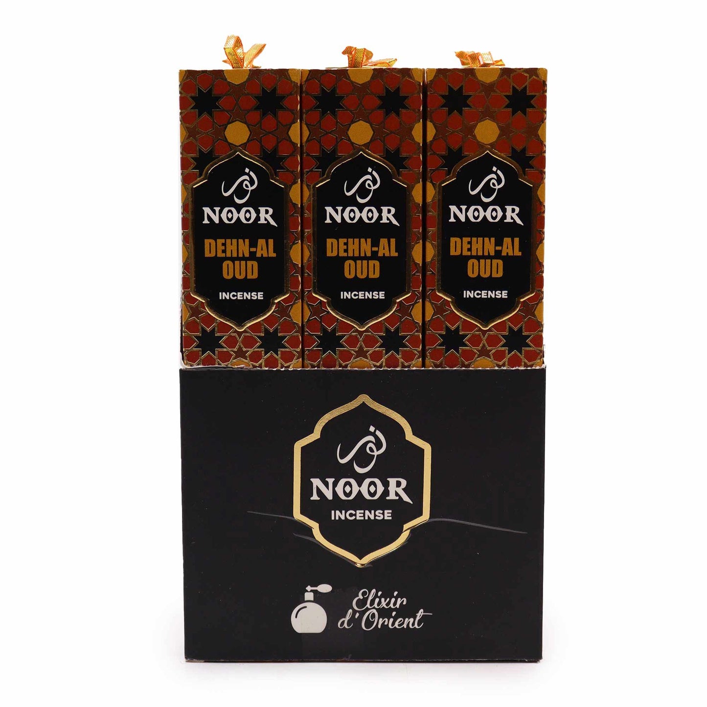 Handcrafted premium incense sticks with dark, enigmatic packaging featuring traditional patterns.