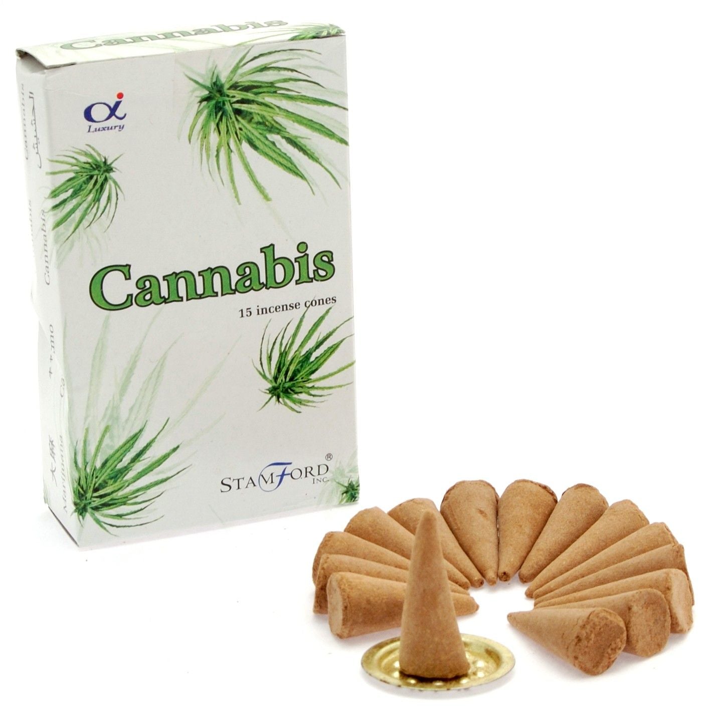 A pile of brown natural herb scented incense cones on a neutral background.