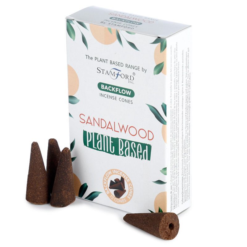 Brown conical backflow incense cones with a woody texture, designed to create a cascading smoke effect.