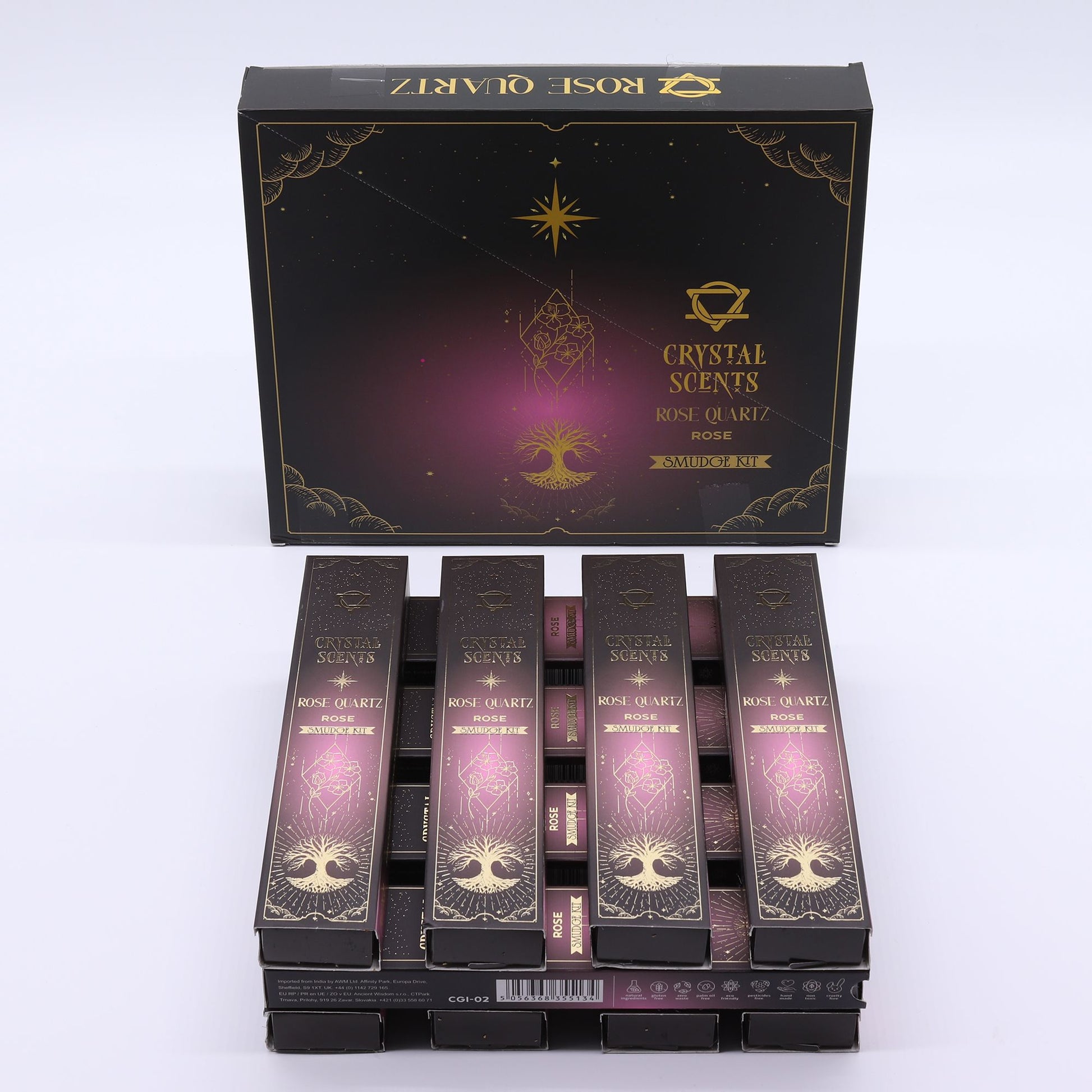 Rose Quartz Crystal Scents Smudge Incense - Rose
