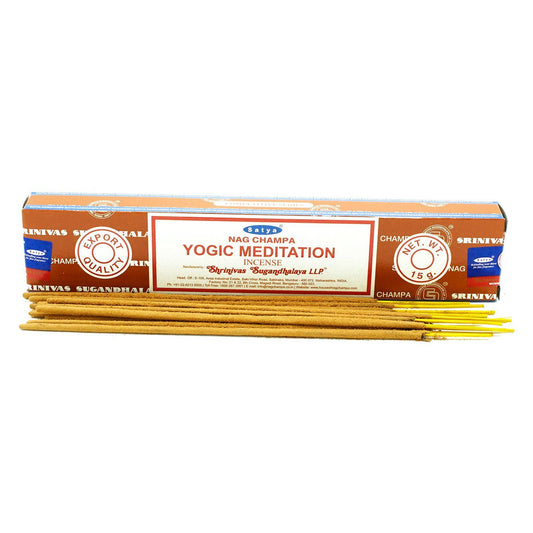 Hand-rolled incense sticks in a 15g blue and white box for meditation and yoga.
