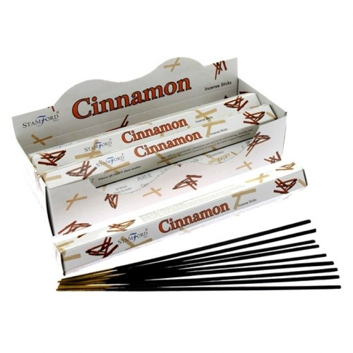Hexagonal pack of cinnamon incense sticks showing a warm brown spice theme for home fragrance.