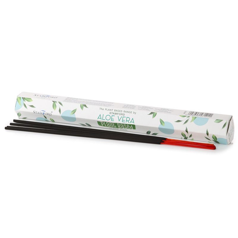 A bundle of natural plant-based incense sticks featuring a fresh and clean aloe vera fragrance.