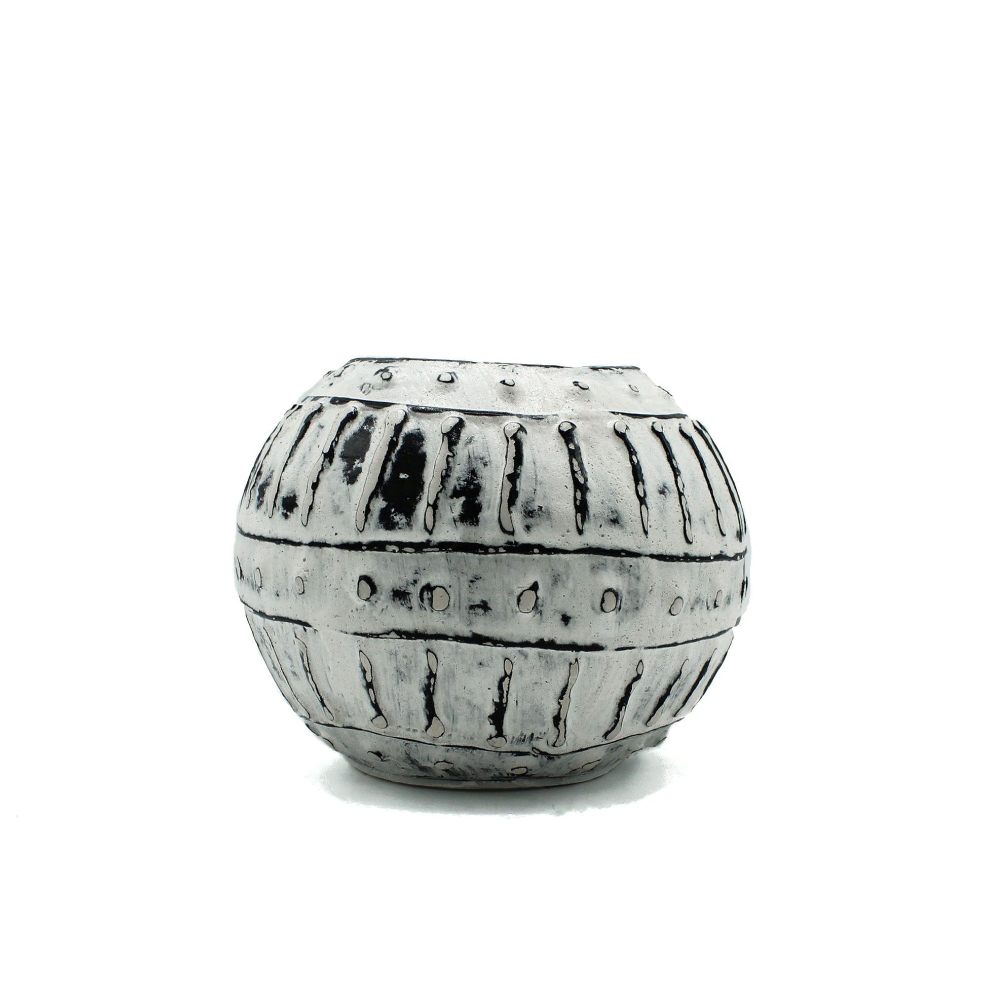Handcrafted cream-coloured clay plant pot with a unique bubble texture and Greek-inspired aesthetic.