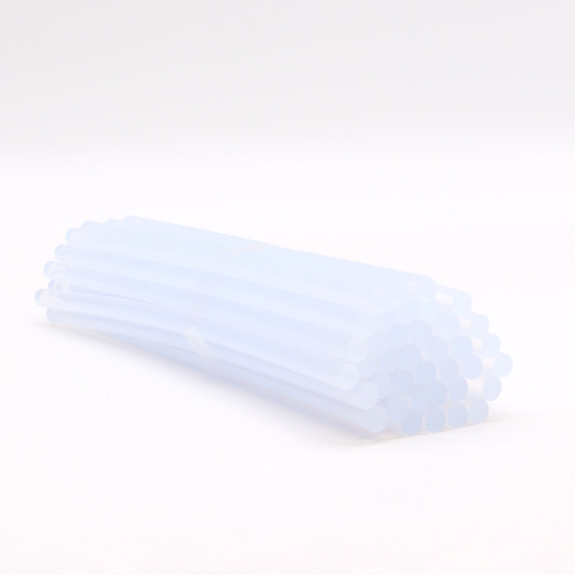 Bundle of clear 11mm diameter hot melt glue sticks for use with standard craft glue guns.
