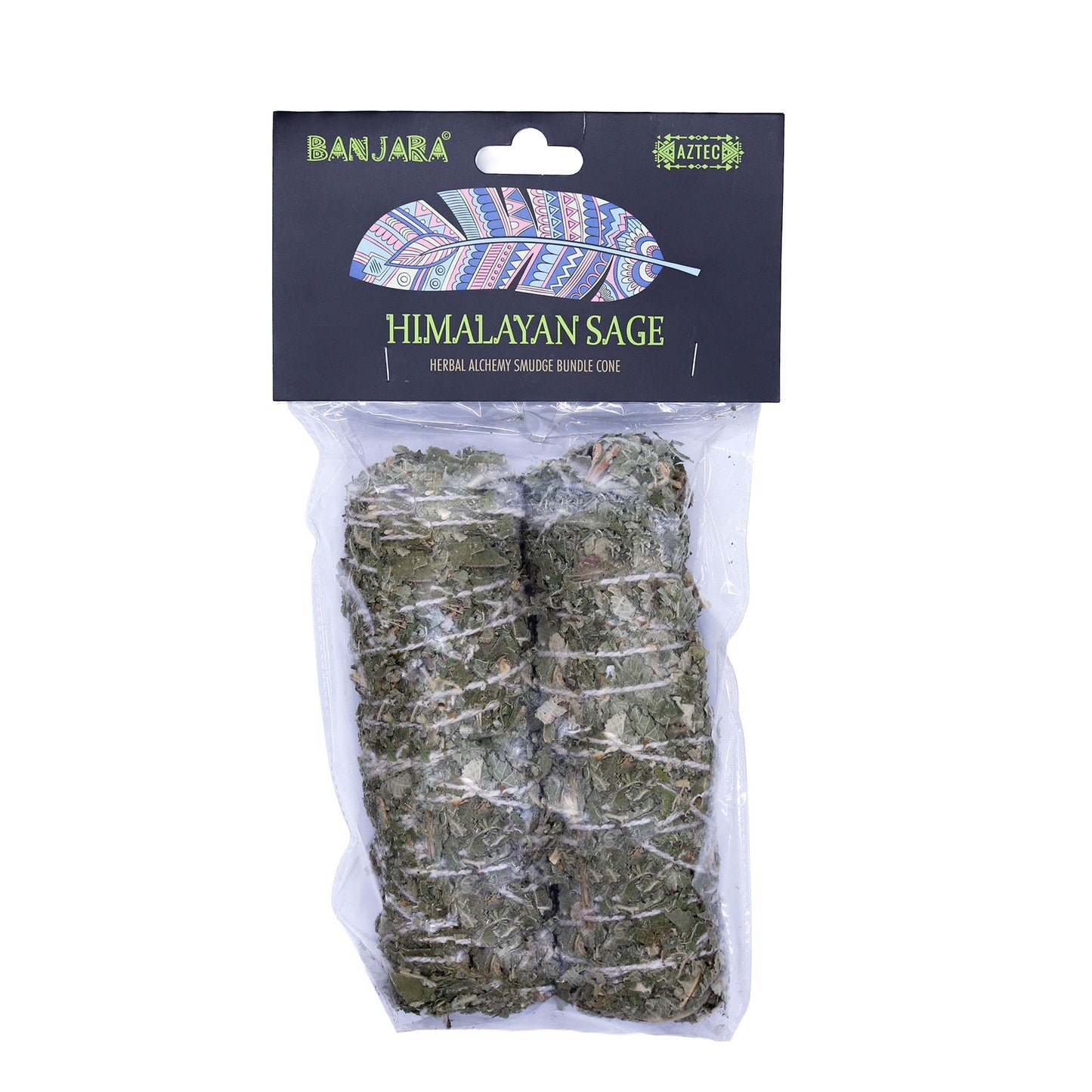 Tightly bound bundle of dried natural Indian sage leaves for traditional smudging and purification rituals.