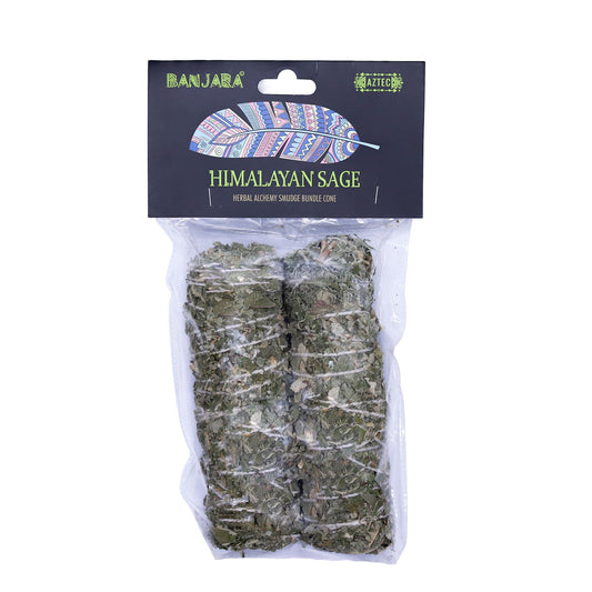 Tightly bound bundle of dried natural Indian sage leaves for traditional smudging and purification rituals.