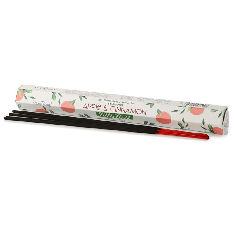 Handcrafted plant-based incense sticks with a natural texture, featuring the warm scent of apple and cinnamon.