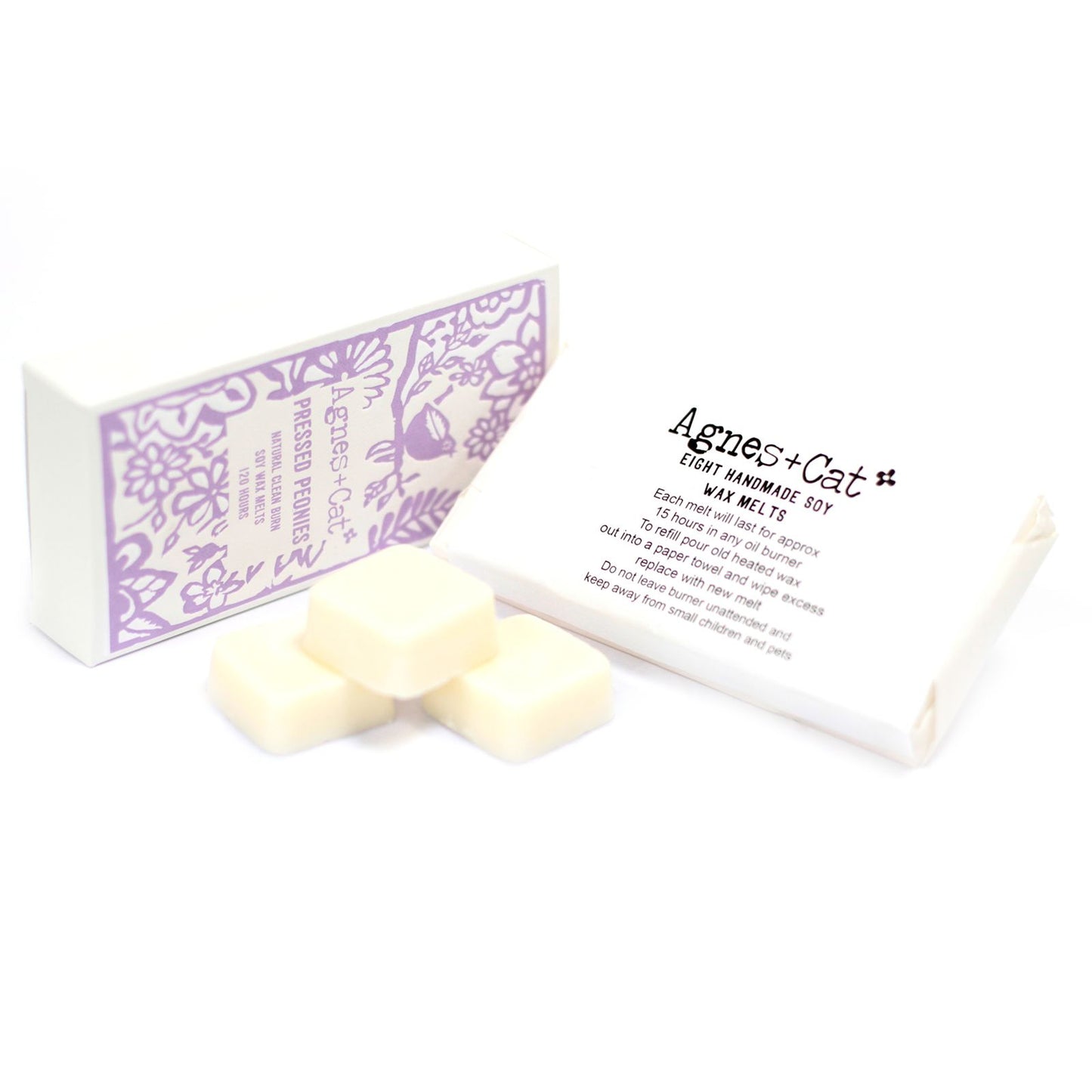 Agnes + Cat Box of 8 Wax Melts - Pressed Peonies