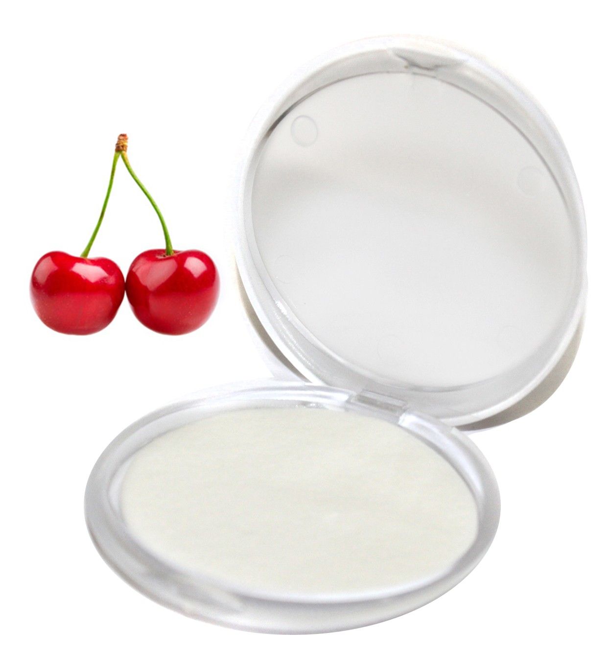 Small portable booklet of thin pink cherry-scented paper soap sheets.