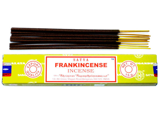 Hand-rolled incense sticks with a calming frankincense aroma, perfect for creating a spiritual atmosphere.