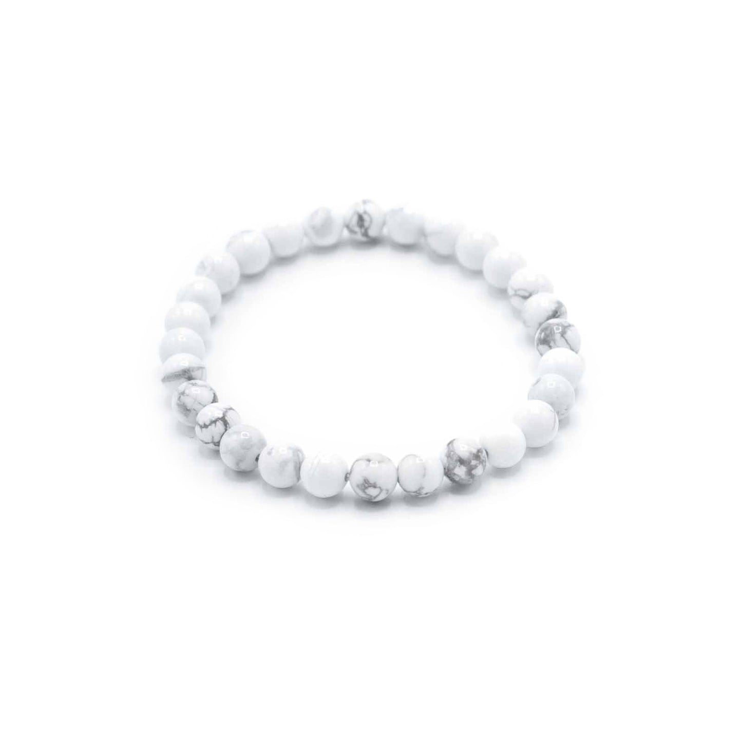 Elegant beaded bracelet featuring smooth white jasper gemstones on an adjustable cord for manifestation and peace.